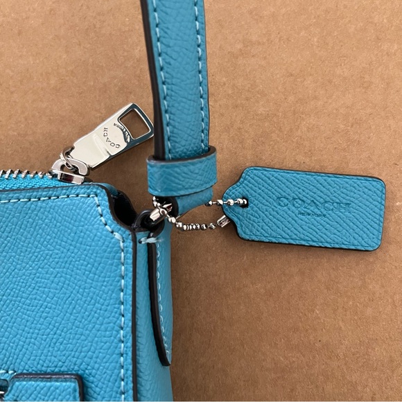 NWOT Coach Signature Aqua Mini Gallery File Crossbody with Adjustable Strap - Picture 8 of 14